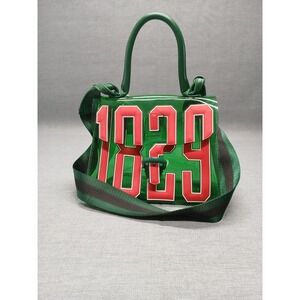 Green Glossy "1829" Tote - Carry Handles + Adjustable Crossbody Strap!